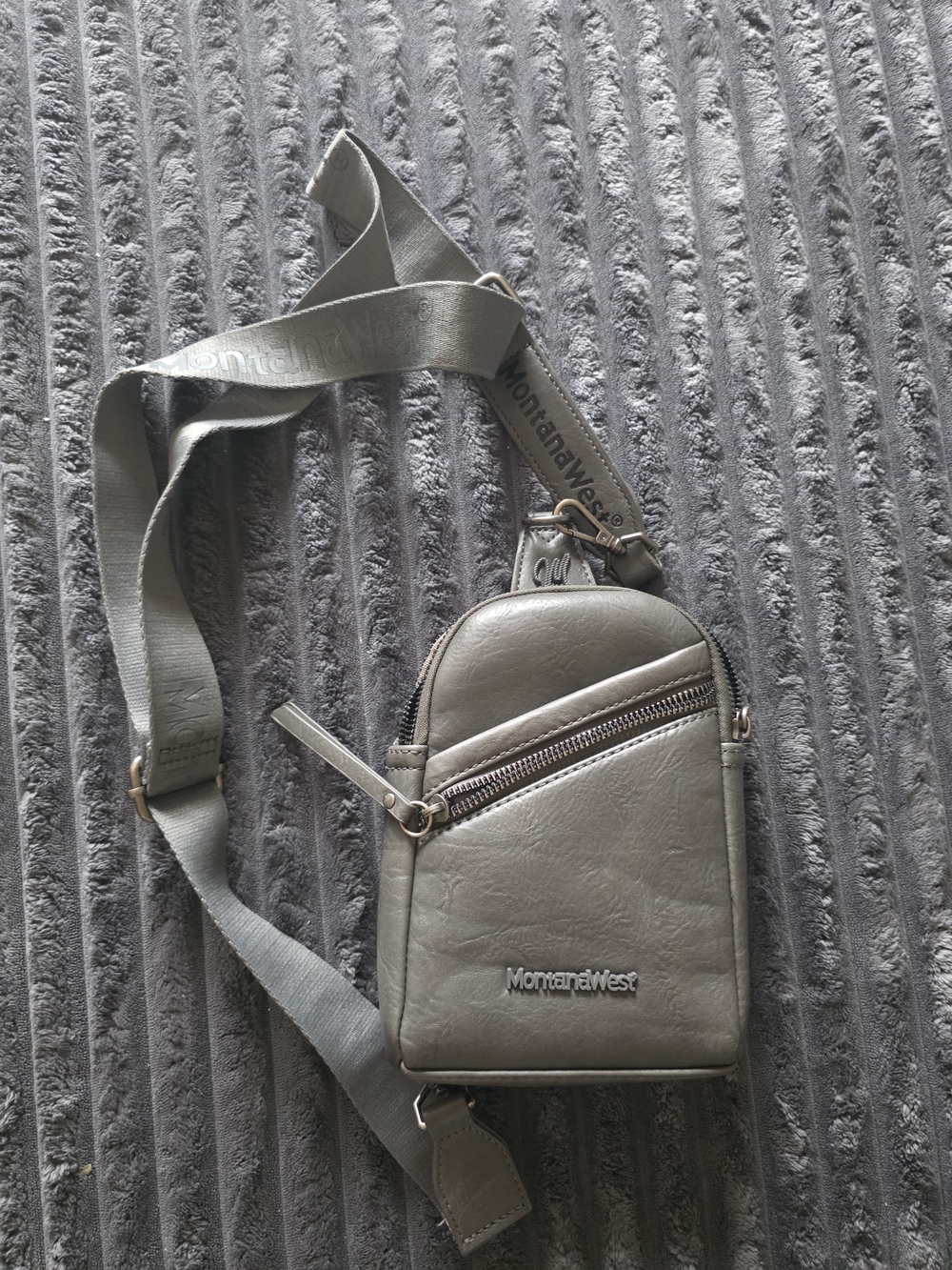 Montana West Small Crossbody Bag in Gray with Silver Hardware